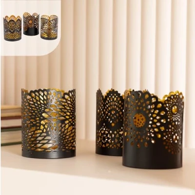 Bild av Candle holder Lace pattern set of 3 pcs