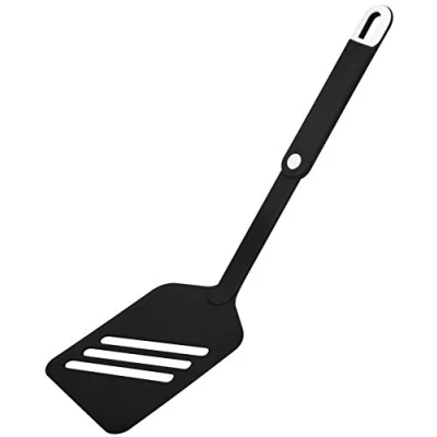 Bild av FACKELMANN 24037 stekspade 30,0 cm, slitsvarvare med praktiskt handtag, vändbar funktionell del av plast för belagda kastruller och stekpannor (färg: svart/vit), kvantitet: 1 styck