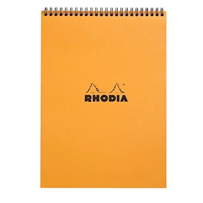 Bild av Rhodia 18501C Note Pad med dubbel spiral, DIN A4, linjerad, 80 g, 21 x 29,7 cm, ark, orange