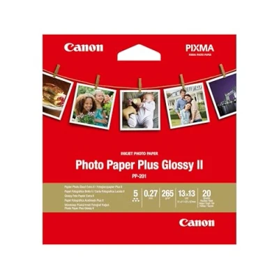 Bild av Canon Fotopapper PP 201 glänsande (13 x 13 cm 20 ark) för bläckstråleskrivare PIXMA skrivare (265 g/kvm)