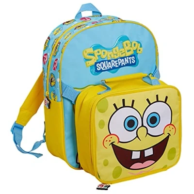 Bild av SpongeBob SquarePants Skolryggsäck med cool lunchväska, för pojkar och flickor, set bestående av 2 separerbara delar