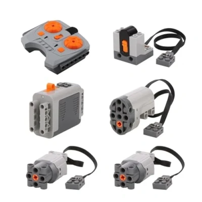 Bild av Dytabepl Power Functions set med servomotor, elektrisk leksaksmotor, batterilåda, L motor, IR speedge, Extension Wire, Technology för Lego 88004, Technic tåg