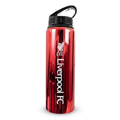 Bild av Hy Pro Officiellt licensierad Liverpool F.C 750 ml aluminium UV flaska integrerad hopfällbar strå, neokromfinish, läckagesäker, lätt, BPA fri