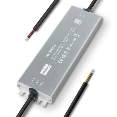 Bild av illuburg LED transformator 24 V 200 W vattentät IP67 ultraplatt utan flimmer strömförsörjningsdrivrutin