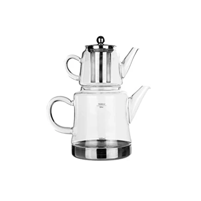 Bild av Karaca Dora tekanna av glas, kanna 450 ml, vattenkokare 180 lämplig för gas och elektriska koksystem, tekokare, caydanlik, set, teapot