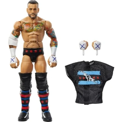 Bild av Mattel WWE Elite Collection Series 115 CM Punk samlarfigur, artikulerad actionfigur med utbytbara händer barnleksak för barn 8+ år JCH99