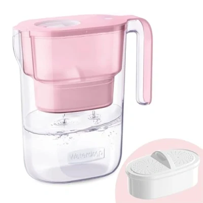 Bild av Waterdrop Elfin NSF Certifierad 2.5L Kylvattenfilterkanna med 1x90 Dagars Filter, Minskar Bly, Fluor, Klor och Mer, BPA Fri, Rosa (Ersättningsfilter: WD PF 01A Plus)