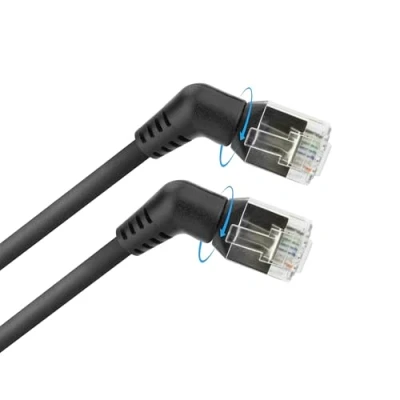 Bild av ACT CAT6A kabel U/FTP, nätverkskabel roterad 360 grader, LAN tunn vinklad, 1 m