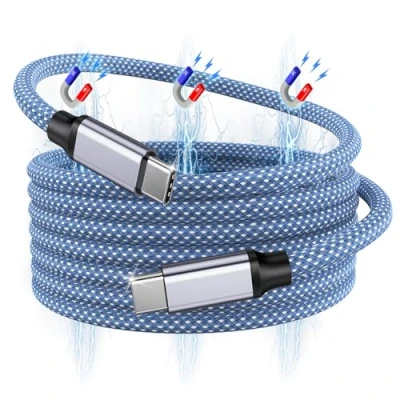 Bild av Magtame USB C kabel, till magnetisk 240 W, 5 fot, nylonflätad typ 5a snabbladdning för bärbar dator