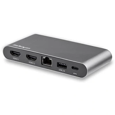 Bild av StarTech.com USB C dockningsstation för dubbel skärm Windows bärbara datorer HDMI multiportadapter (DK30C2HAGPD)