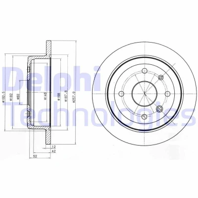 Bild av DELPHI BG4194 Disque de frein 258 12 4 plein huilé non traité sans roulement roue, bague ABS CHEVROLET: Evanda Berline, DAEWOO: