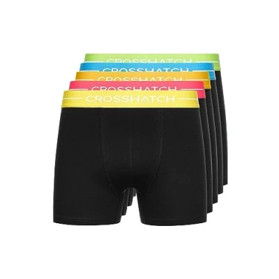 Bild av Crosshatch Underkläder för män, 5 pack, flerpack med boxershorts, flerfärgade Boxershorts herrar, set underkläder, presenter vänner, pojkvän eller make finns i storlekar: S, M,