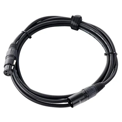 Bild av Pronomic XFXM 2,5 mikrofonkabel (2,5 m längd, XLR hona 3 polig &gt; hane pol, handlödd kontakt, syra och oljesäker, spänningstång, dragavlastning) svart