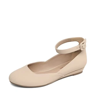 Bild av DREAM PAIRS ballerinaskor dam remballerina eleganta platta skor REVONA E, naken nubuck, 38 EU