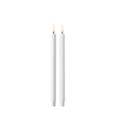 Bild av Stoff LED Lys Nagel Stearinljus White 2pcs H: 20 cm D: 1,3