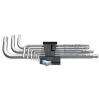 Bild av Wera 05073544001, Insexnycklar med L handtag, set, Metrisk, 9 styck, Rostfritt stål, 1.5,2,2.5,3,4,5,6,8,10 mm, 30 mm