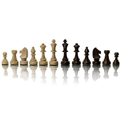 Bild av Master of Chess Schackpjäser Echecs Trä för Turnering Handgjorda Staunton Nr 5 I en Mahognylåda Kungens Höjd 90 mm