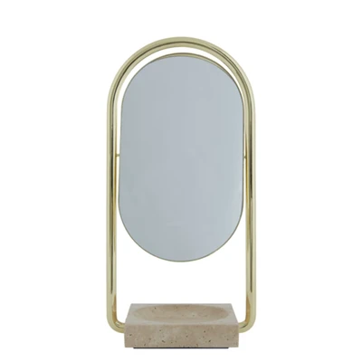 Bild av AYTM Angui bordsspegel, guld, höjd 35 cm, glas, marmor