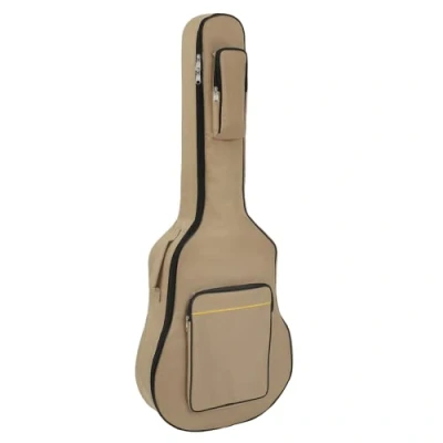 Bild av TRIXES gitarrväska med axelband vattentätt vadderat fodral bas, akustisk och Klassisk perfekt för resor, Beige,