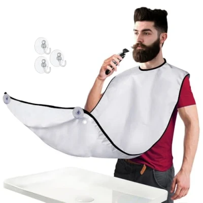 Bild av Haklapp för rakning av skägg det smarta sättet att raka sig förkläde skäggtrimning och rakaft perfekt groomingpresent eller födelsedagspresent till män från Mobi Lock