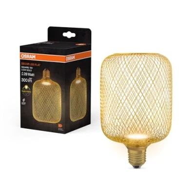 Bild av OSRAM Decor LED Flat Square E27 3,5W guld 2,700K metall