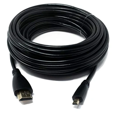 Bild av System S HDMI kabel 10 m kontakt till mikrokontakt adapter i svart, 72612301