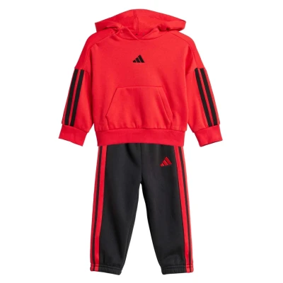 Bild av adidas Unisex Bebis ESSENTIALS HOODED JOGGER, Pure Ruby/Black/Black, 0 3 Months