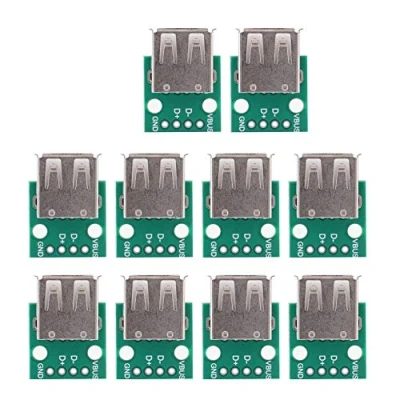 Bild av Hilitand 10St Usb Till Dip Adapter 2.54 mm Pitch Typ A Hona Socket Breakout Board Pcb Converter Module