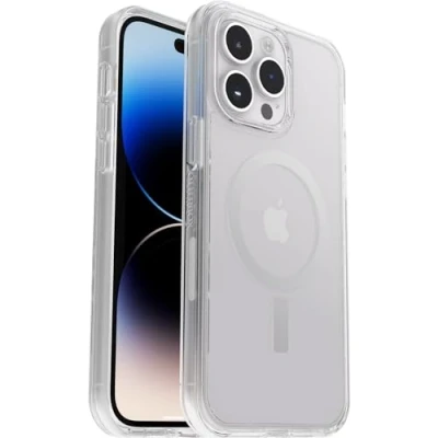 Bild av OtterBox Symmetry+ Clear skal för iPhone 14 Pro Max MagSafe, stöttåligt, fallsäkert, skyddande tunt skal, testad till militärstandard x3, antimikrobiellt skydd, Klar