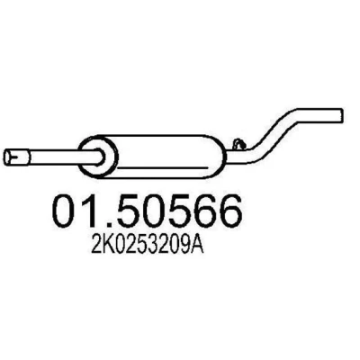 Bild av MTS 01.50566 Silencieux Intermédiaire 1100 VOLKSWAGEN: Caddy 3