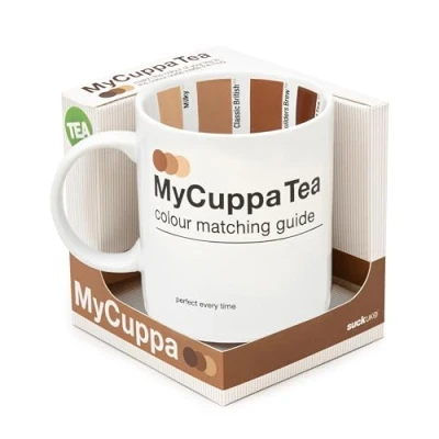 Bild av Suck UK tekopp Keramisk gåvor för teälskare My Cuppa färgguide ditt te Den perfekta temuggen varje gång Nyhet mugg kontorsgåvor ny hemgåva köksdekor vit