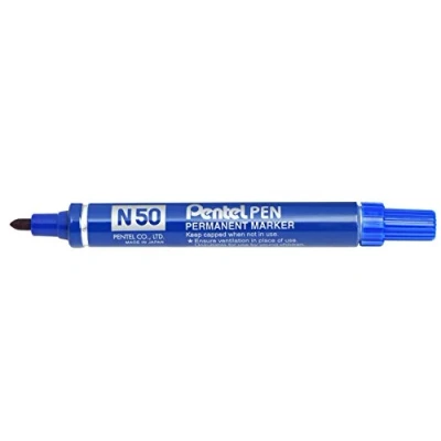 Bild av Pentel Pen N50 set med 12 permanenta markörer medium konisk spets, blå