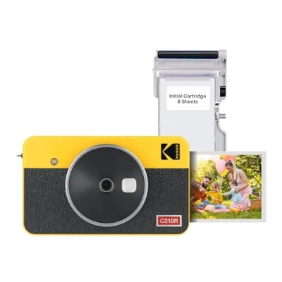 Bild av Kodak Mini Shot 2 retro bärbar trådlös direktkamera och fotoskrivare, kompatibel med iOS Android Bluetooth enheter, äkta foto (2,1 x 3,4) 4Pass Technology gul