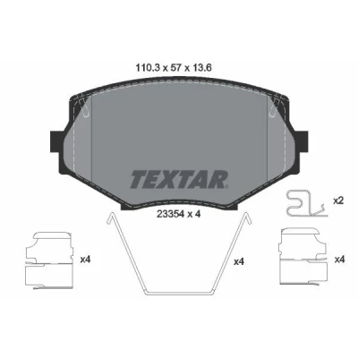 Bild av TEXTAR 2335404 Jeu de plaquettes frein avec indicateur d&#039;usure accessoires MAZDA: MX 5 2, I