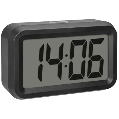 Bild av TFA Dostmann Digital väckarklocka, 60.2038.01, växla mellan LCD LED hybrid, batteridriven, med larm snooze funktion, 2 ljusstyrkenivåer, dim funktion (LED), svart