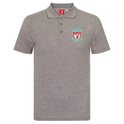 Bild av Liverpool FC Official Pikétröja med klubbemblem herr supporterpryl Grå enskilt Small