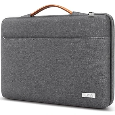 Bild av TECOOL Laptopfodral för MacBook Air/Pro 13 Tum, 13,5 Surface Laptop 2/3, 14 Tum Huawei MateBook D 14, ASUS Zenbook/Vivobook Väska med Infällbart Handtag, Mörkgrå