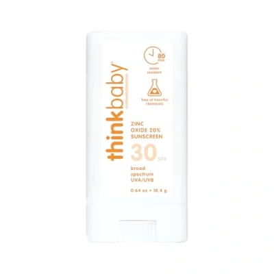 Bild av Think baby SPF 30 solskydd säker, naturlig, vattenbeständig solkräm för bebisar, barn och vuxna vegansk, mineral UVA/UVB Reef Friendly Travel Stick, 0,64 oz