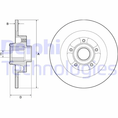 Bild av DELPHI BG9134RSC Disque de frein 290 11 5 plein revêtu non traité RENAULT: Megane 4, GRAND SCENIC 3, Talisman Berline