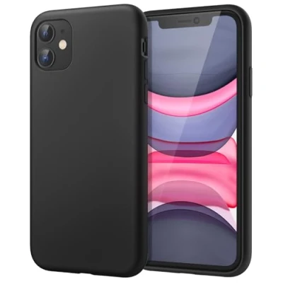 Bild av JETech Silikonskal för iPhone 11 (2019) 6,1 Tums, Silkesmjuk Beröringsskydd med Hela Kroppen, Stötsäkert Skal Mikrofiberfoder (Svart)
