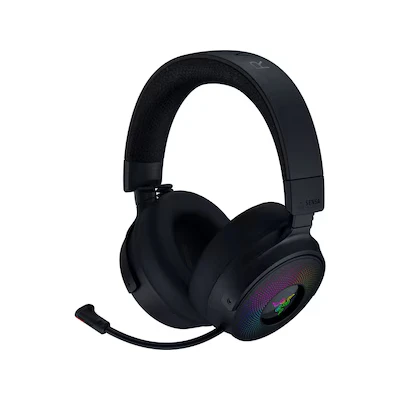 Bild av Razer Kraken V4 Pro Trådlöst gamingheadset med kontrollhubb Sensa HD haptik (OLED kontrollhubb, TriForce 40 mm drivrutiner, HyperSpeed &amp; Bluetooth, THX Spatial Audio) Svart