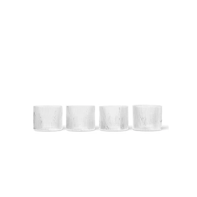 Bild av ferm LIVING Glas Ripple Low, klar, 200 ml, glas, set om 4