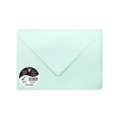 Bild av Clairefontaine Ref 51332C pollenkuvert (paket med 20) C5 storlek, 120 gsm papper, gummerad tätning, bläckstråleskrivare och laserskrivare kompatibel, syrafri jadegrön
