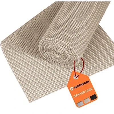Bild av Antihalkmatta för Kökslådor, Weewam 30cm x 600cm (XXL) Roll, EVA Super Skydd av Lådor, Hyllor, Skåp, Diskbänkar (Beige)