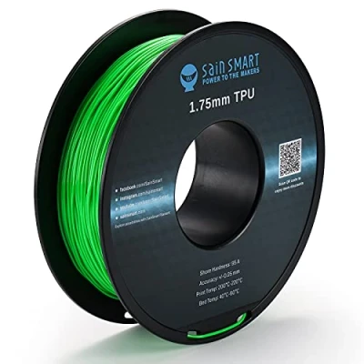 Bild av SainSmart flexibel TPU 3D tryck, 1,75 mm, 0,8 kg, mått +/ 0,05 mm (neongrön)