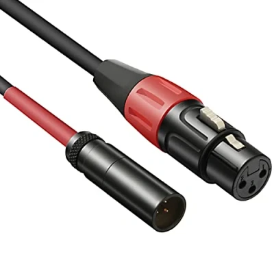 Bild av JOMLEY Mini XLR till Kabel, Hona Hane Mikrofon Ljudkabel, 3 Pin Adapter Kabel för Kamera 1 m