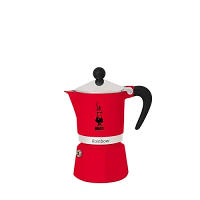 Bild av Bialetti 4961 Rainbow Caffettiera Colorata, Alluminio, Rossa, 1 kopp, röd