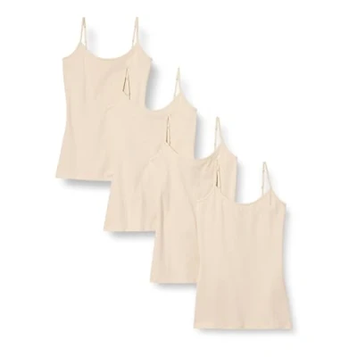 Bild av Amazon Essentials Women&#039;s Kamisol smal passform, Pack of 4, Beige, S