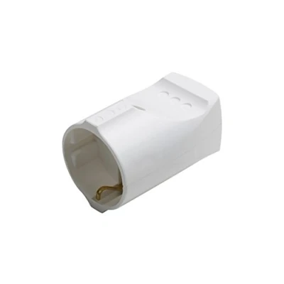 Bild av Meister Skyddande kontaktkoppling plast vit 250 V 16 A maximalt kabeltvärsnitt 2,5 mm² IP20 inomhus rak införing/Schuko koppling med dragavlastning/7422010