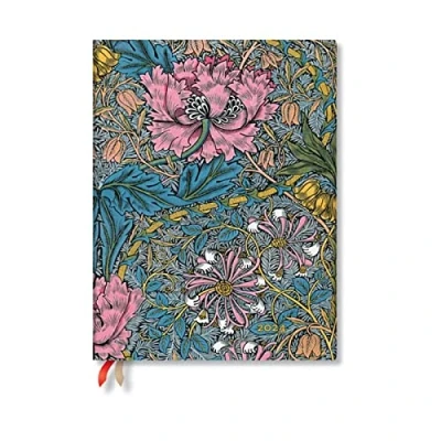 Bild av Paperblanks Morris Pink Honeysuckle (William Morris) Ultra Vertical 12 month Dayplanner 2024 (Elastic Band Closure)